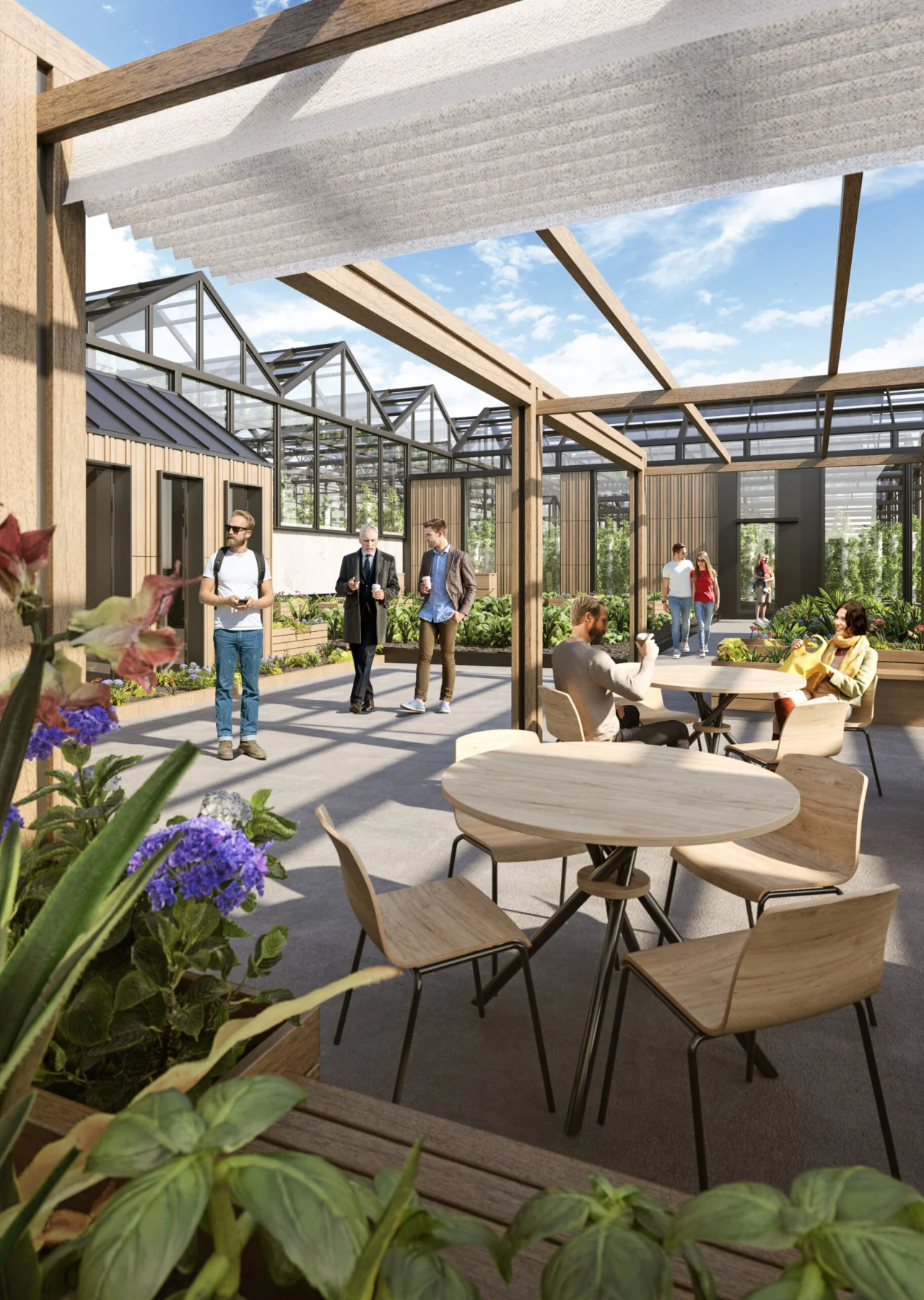 Home 10 Vyse Street Food Project Phase 2, rooftop urban farm in Birmingham's Jewellery Quarter: exterior visualisation